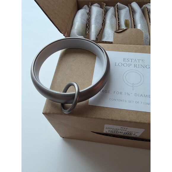 Restoration Hardware Estate Loop Drapery Rings Large Antique Nickel 14 Total - Picture 3 of 4